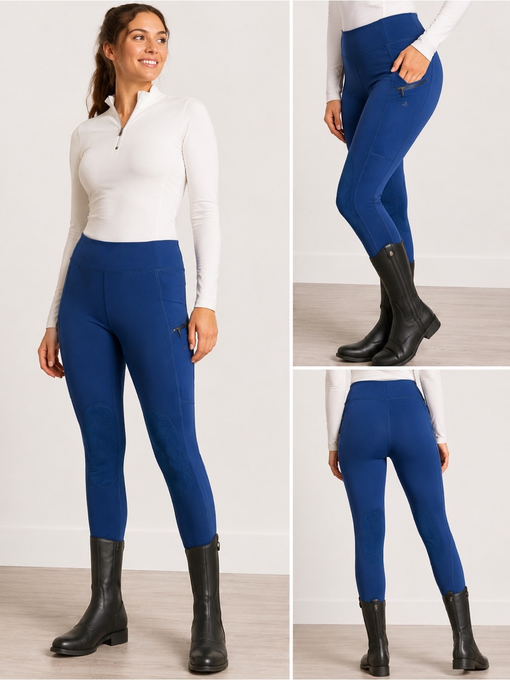 Willit Women’s Blue Equestrian Riding Leggings Pants Size Medium M